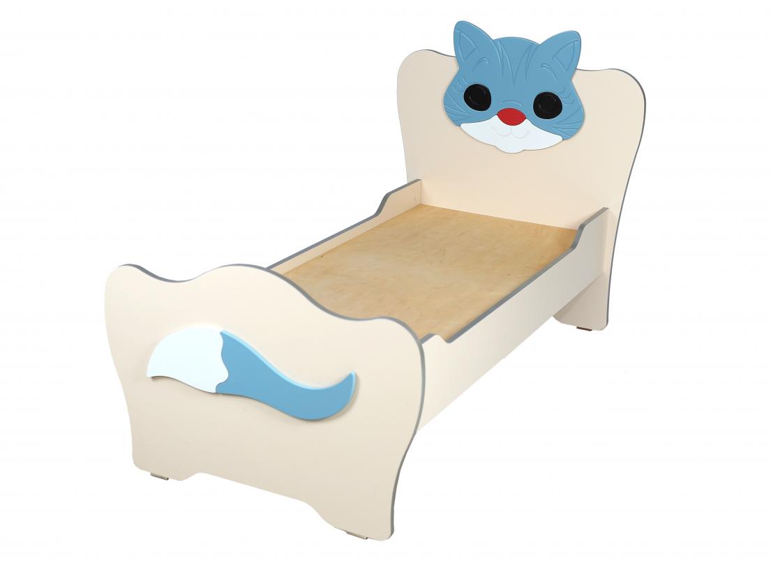 Ліжко дитяче «Кошеня» з МДФ накладками, без матрацу з ламінованої ДСП,(ТОВ ‘’АЛМАНТ’’), 1442х793х916 мм.